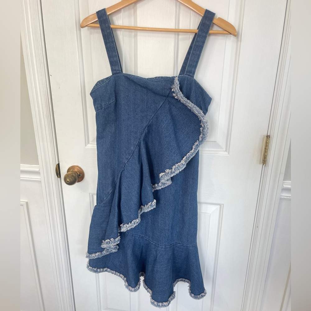 Blue Denim Ruffle Dress